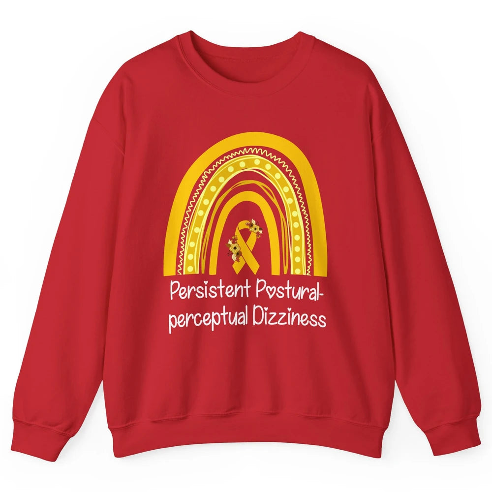 Persistent Postural-perceptual Dizziness PPPD Yellow Rainbow Unisex Crewneck Sweatshirt
