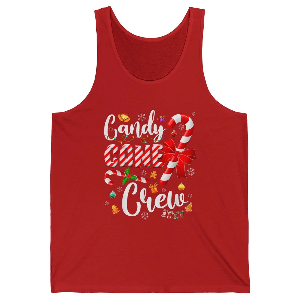 Merry Christmas Sweet Candy Cane Crew Xmas Tree Lights Santa Unisex Jersey Tank