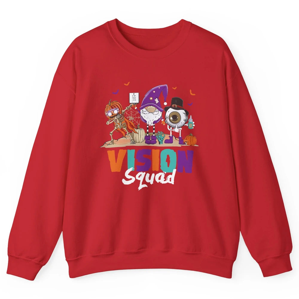 Optometrist Halloween Vision Squad Gnome Pumpkin Optician Unisex Crewneck Sweatshirt