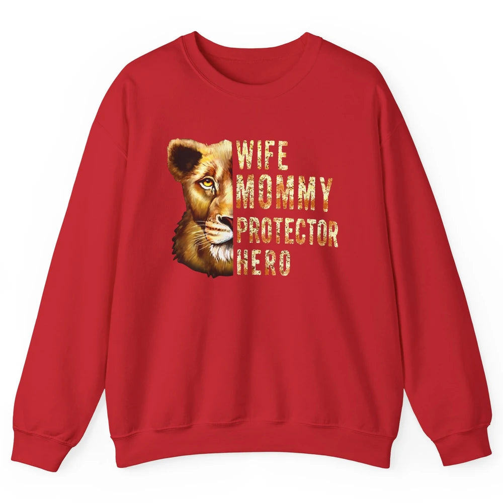 Retro Mommy Lion Queen Wife Mom Protector Hero Mothers Day Unisex Crewneck Sweatshirt