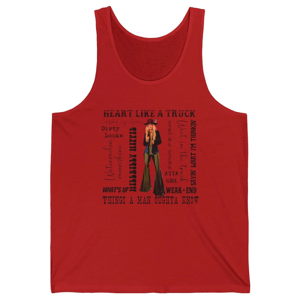 Retro Cowgirl He Said Wait In The Truck Western Country Unisex Jersey Tank