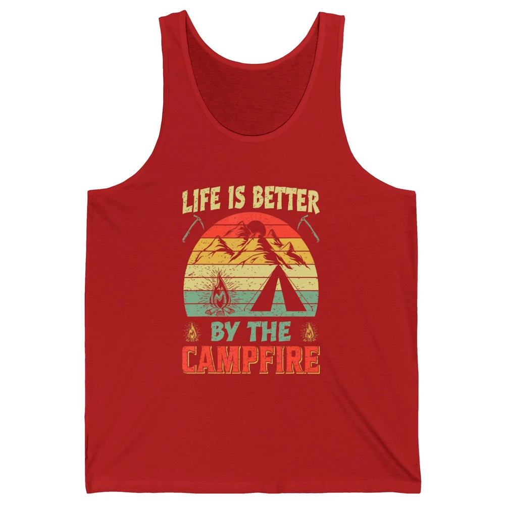 Retro Life Better By Campfire Happy Camp Nature Outdoor Camp Unisex Jersey Tank