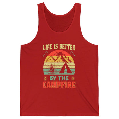 Retro Life Better By Campfire Happy Camp Nature Outdoor Camp Unisex Jersey Tank