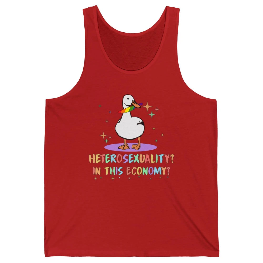 Heterosexuality In This Economy LGBT Goose Rainbow Gay Pride Unisex Jersey Tank