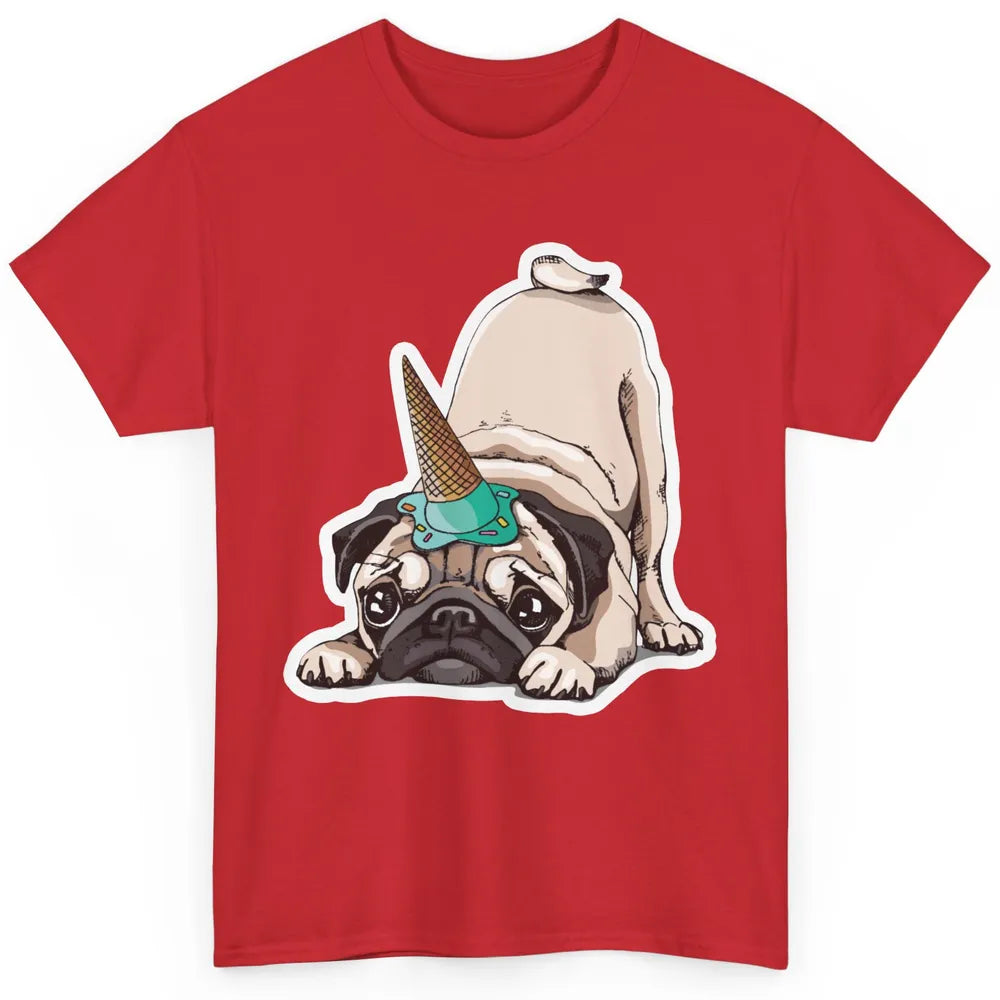 Puppy Pugs Funny Unicorn Pug Dog Lovers Gift Cute Pug Dog Classic Unisex T-Shirt