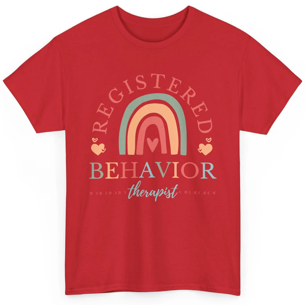 Boho Rainbow Registered Behavior Tech RBT Behavior Therapist Classic Unisex T-Shirt