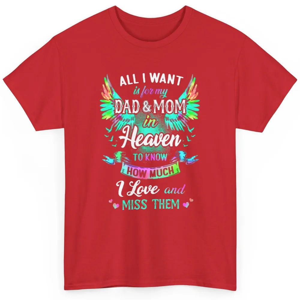 My Mom And Dad In Heaven Angel Wings Mother Memories Forever Classic Unisex T-Shirt