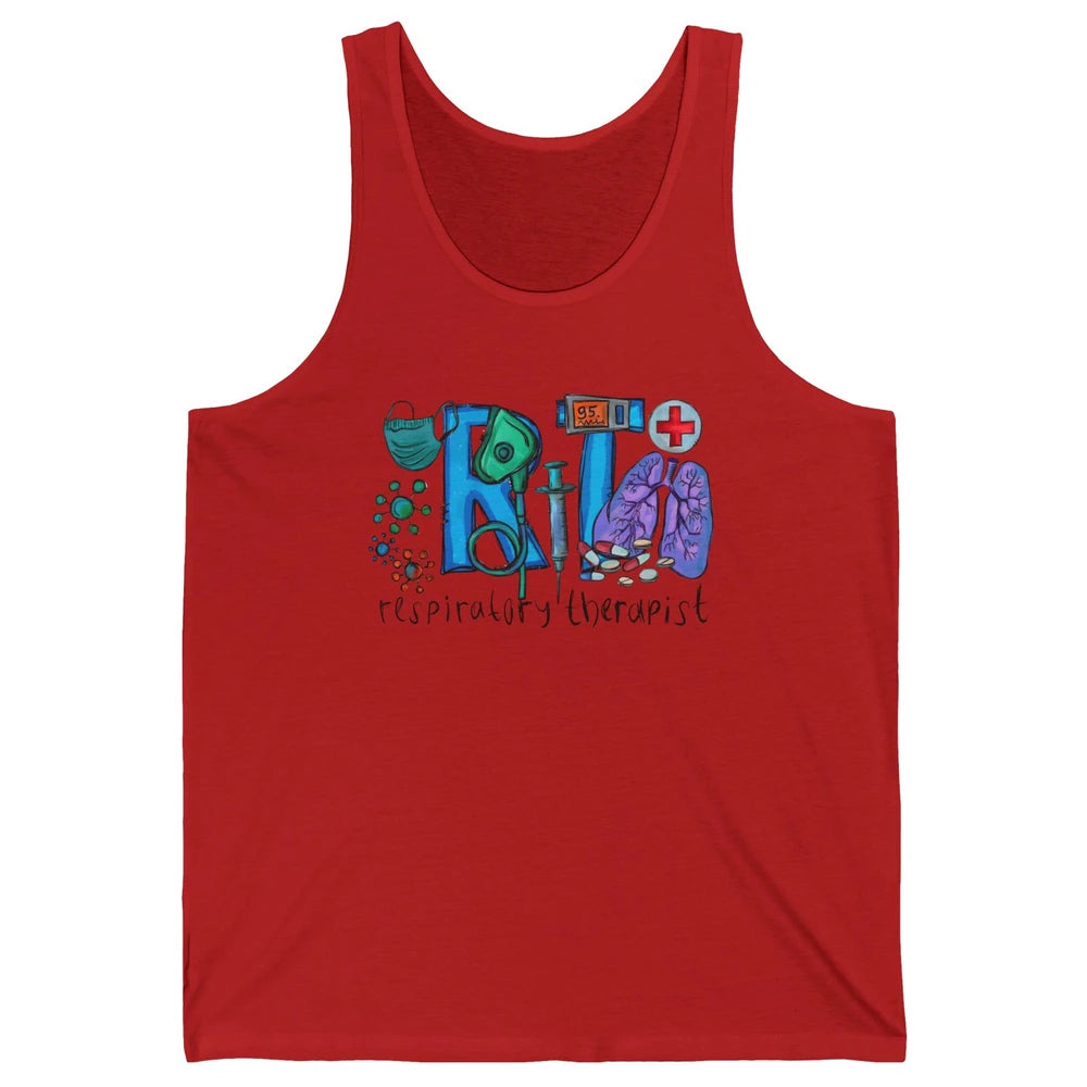 Respiratory Therapist Western Respiratory Therapy Hand Drawn Unisex Jersey Tank