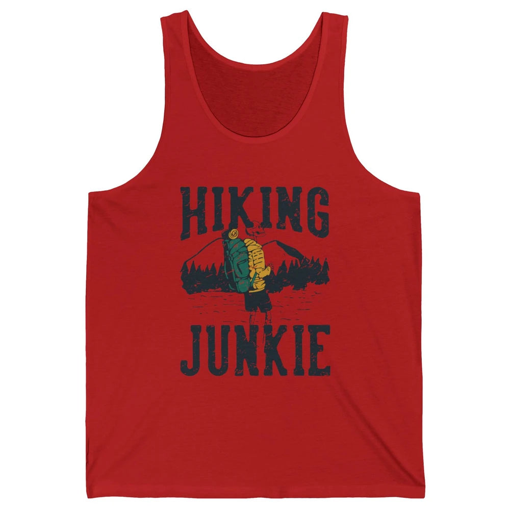 Retro Mountain Hiking Junkie Skeleton Nature Exploring Hiker Unisex Jersey Tank