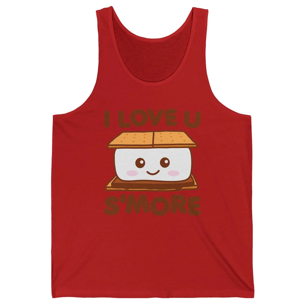 Funny Camping I Love You Smore Pun Camper Campfire Retro Unisex Jersey Tank
