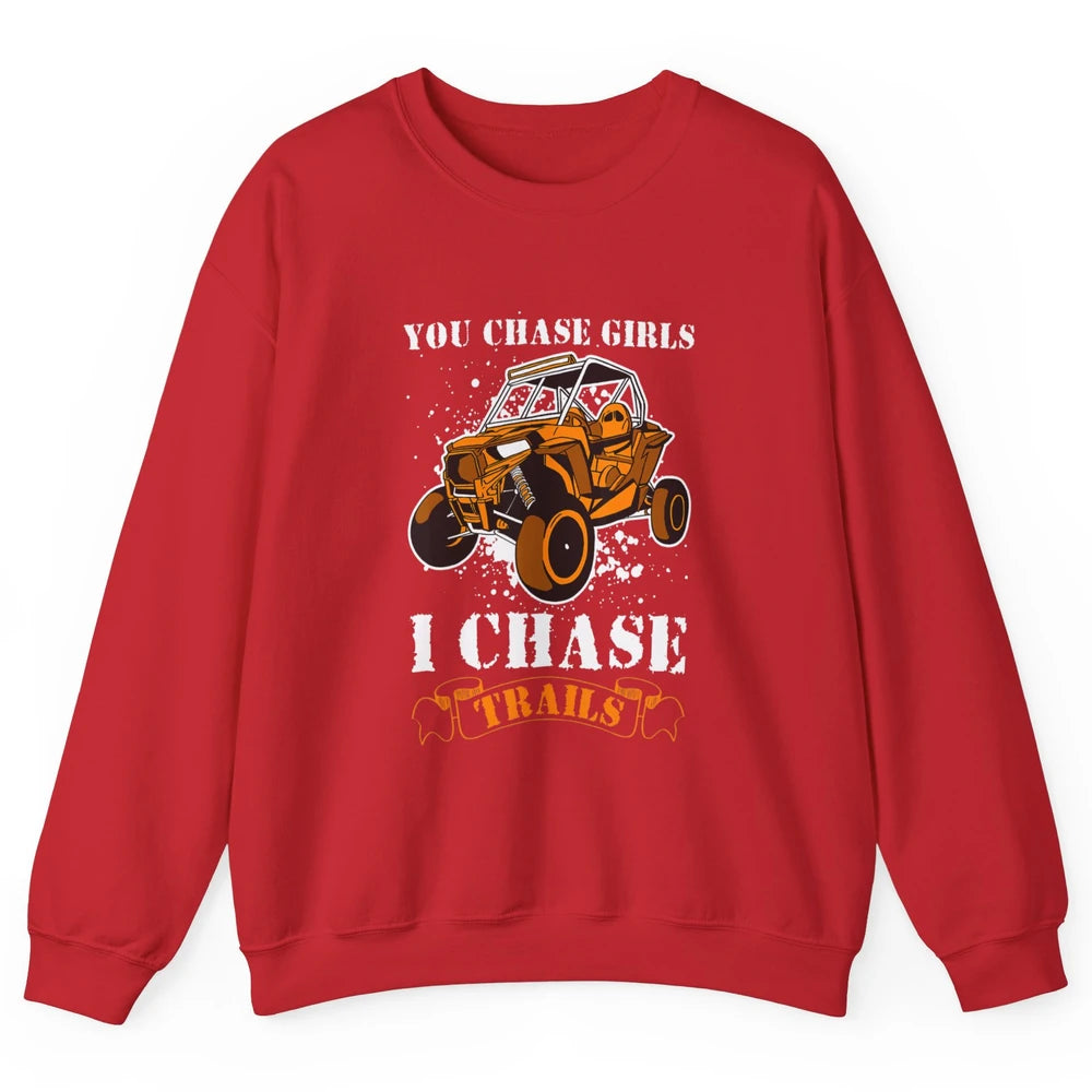 Retro Chase Trails Mud Rider Dirty UTV SXS Rider Offroad Unisex Crewneck Sweatshirt