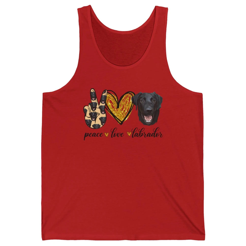 Peace Love Labrador Dog Black Labrador Retriever Dad Mom Unisex Jersey Tank