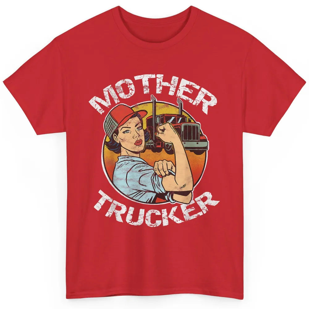 Retro Mother Trucker Truck Driver Mom Life Mothers Day Women Classic Unisex T-Shirt
