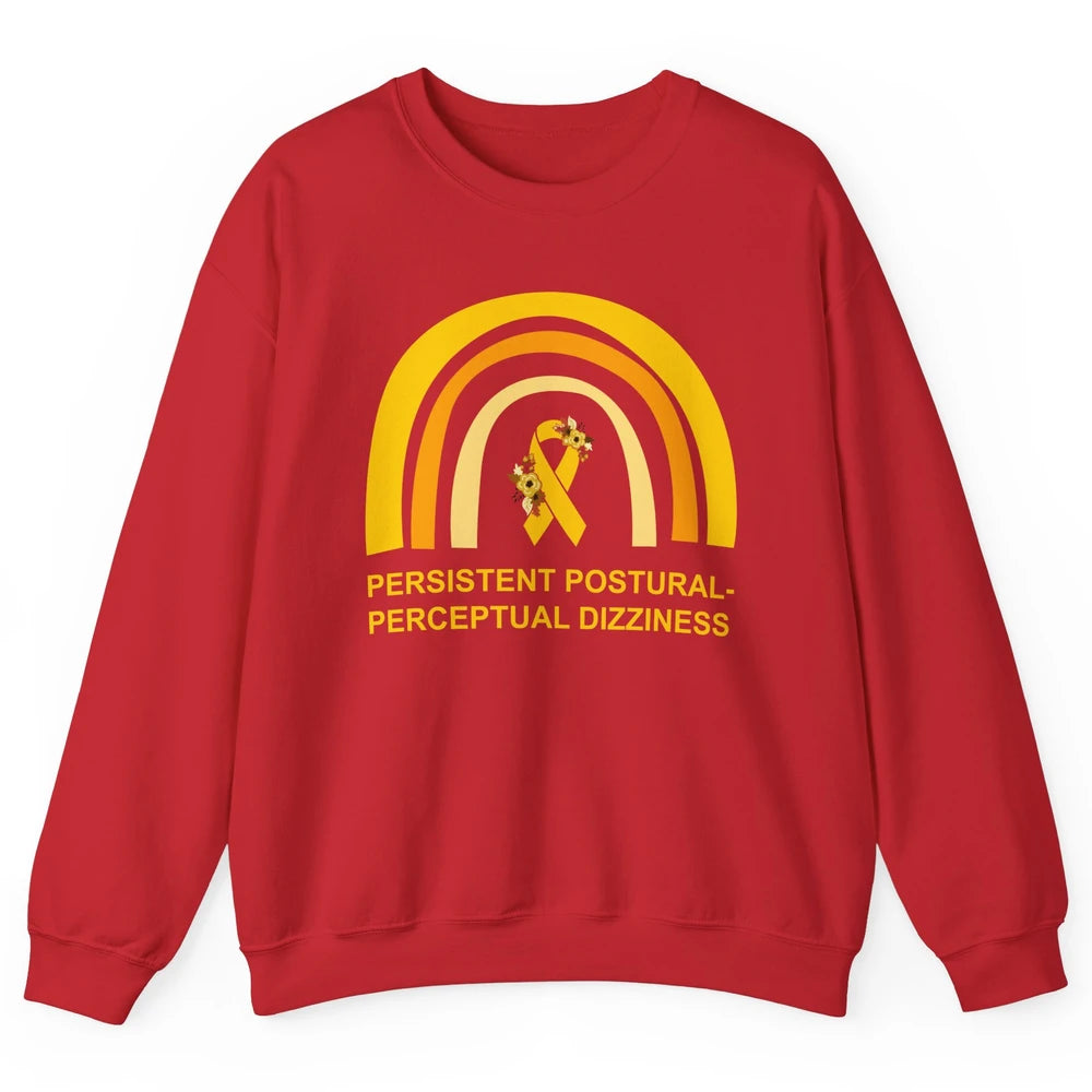 Persistent Postural-perceptual Dizziness PPPD Yellow Rainbow Unisex Crewneck Sweatshirt