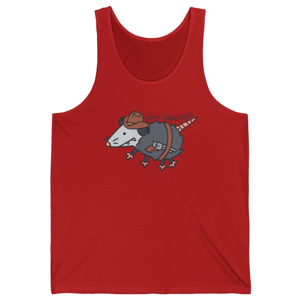 Retro Cowboy Opossum Stay Trapped Western Country Opossum Unisex Jersey Tank