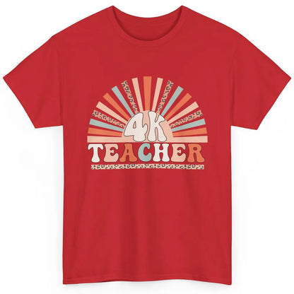 Retro 4k Teacher Kindergarten Back to School Pre-K Teacher Classic Unisex T-Shirt