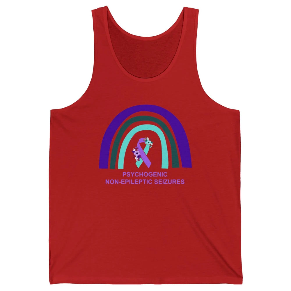 Psychogenic Non-epileptic Seizures PNES Purple Teal Rainbow Unisex Jersey Tank
