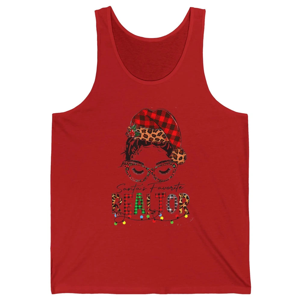 Merry Christmas Xmas Santa Messy Hair Realtor Real Estate Unisex Jersey Tank