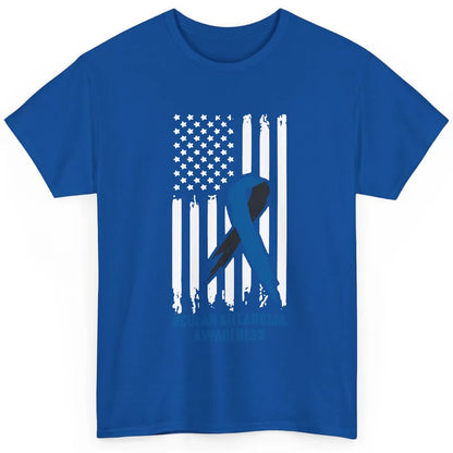 Ocular Melanoma Awareness Ribbon No One Fight Alone US Flag Classic Unisex T-Shirt