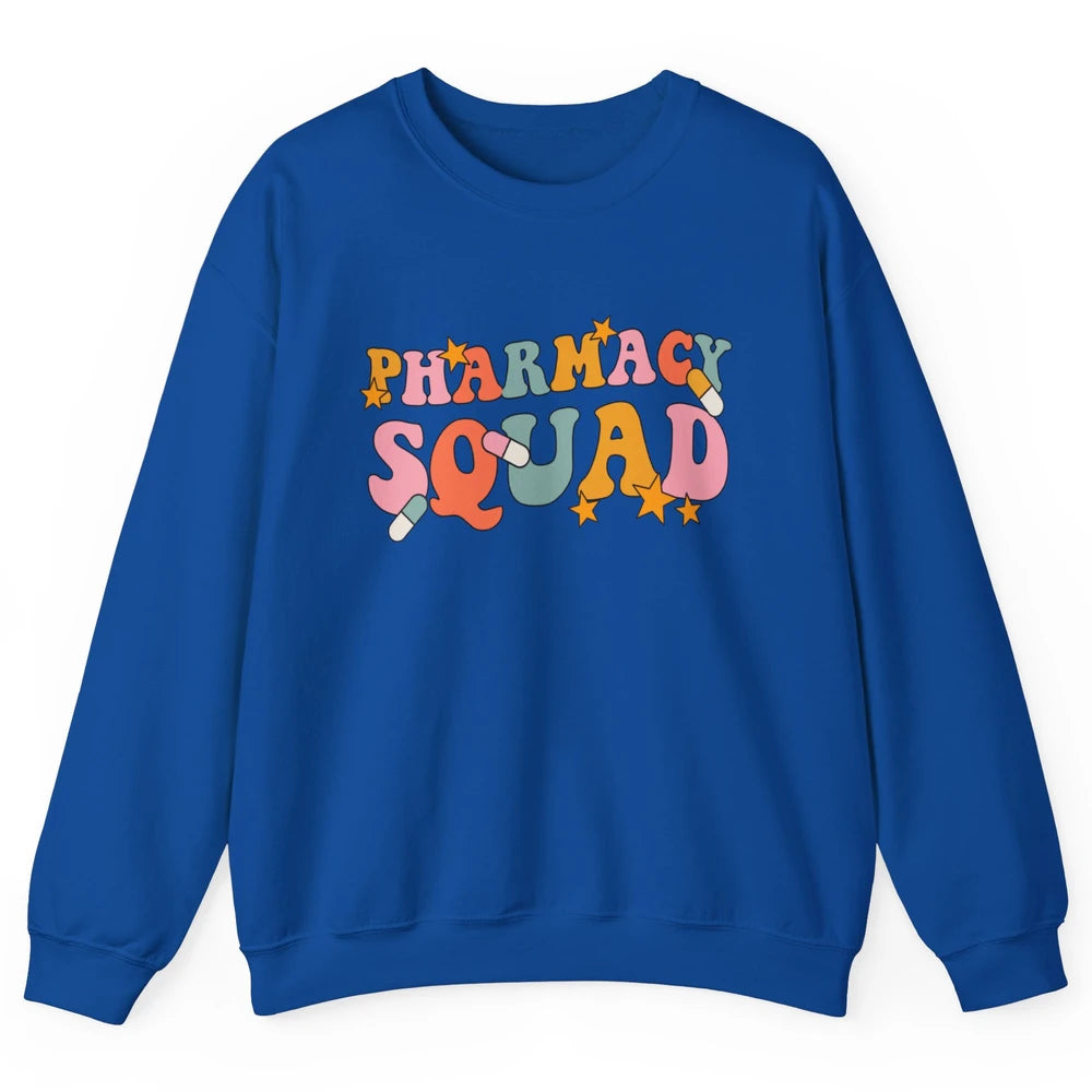 Pharmacy Squad Pharmacist Groovy Halloween Spooky Season Unisex Crewneck Sweatshirt
