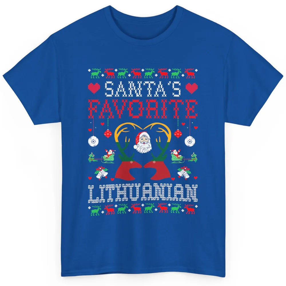 Merry Christmas Santa Favorite Lithuanian Xmas Ugly Santa Classic Unisex T-Shirt