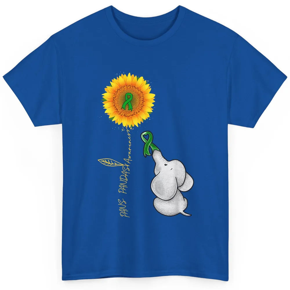 PANS/PANDAS Awareness Green Ribbon Sunflower Baby Elephant Classic Unisex T-Shirt