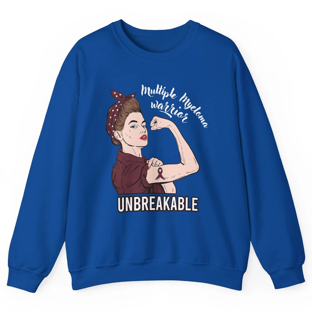 Multiple Myeloma Warrior Unbreakable Myeloma Cancer Survivor Unisex Crewneck Sweatshirt