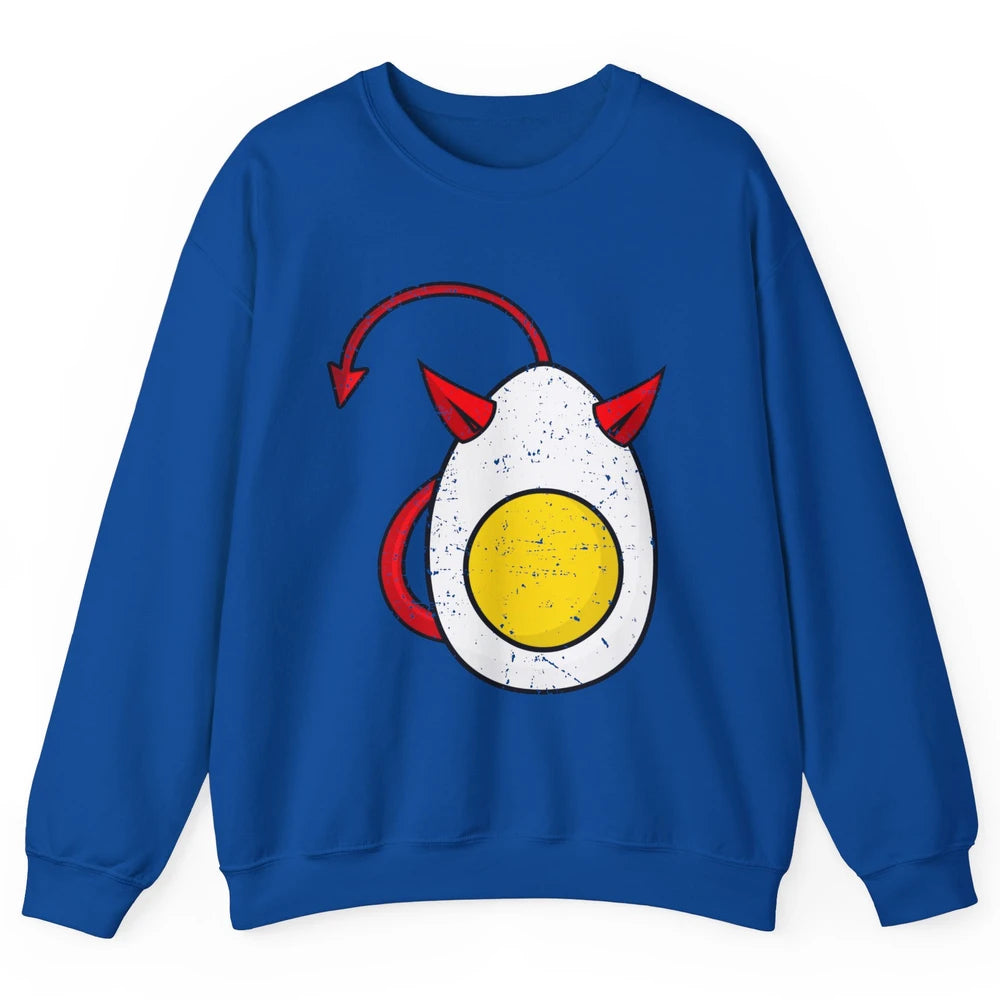 Retro Deviled Egg Funny Halloween Costume Men Women Kids Unisex Crewneck Sweatshirt