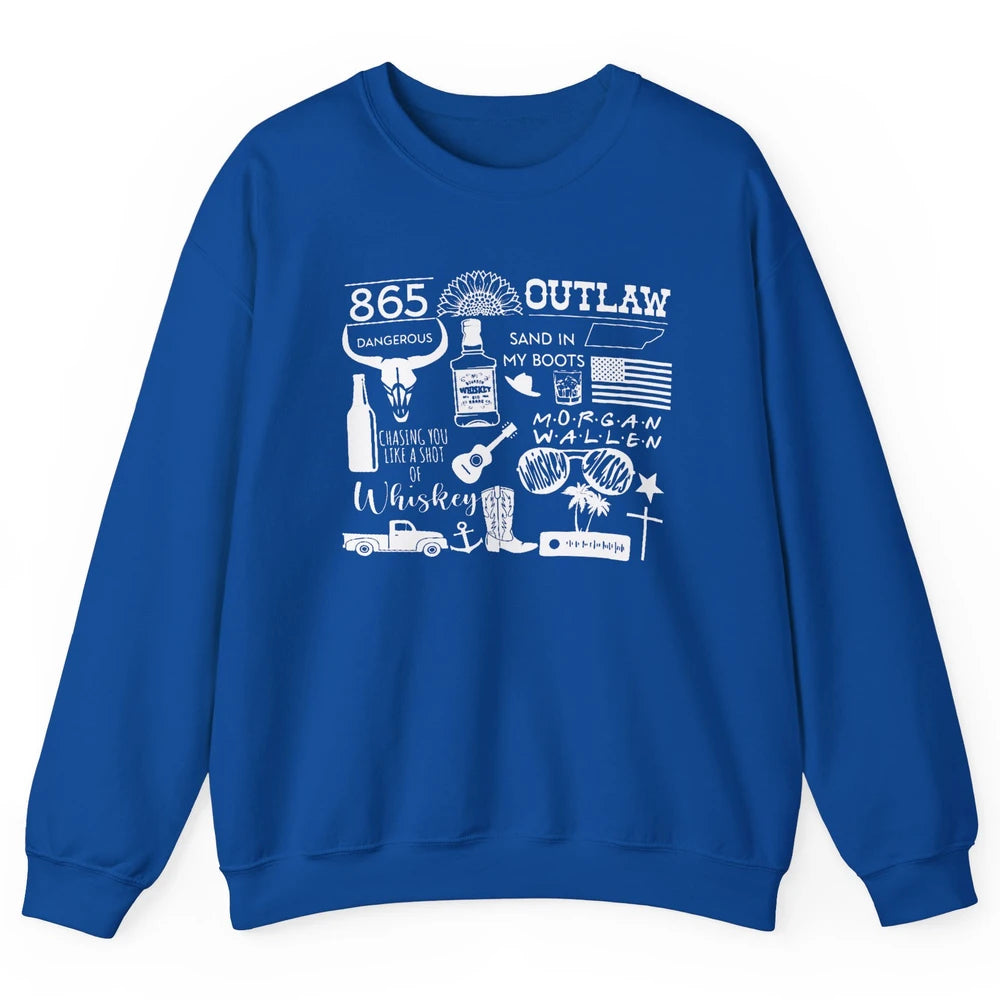 Retro Cowboy Boot Hat Sand In My Boots Western Country Music Unisex Crewneck Sweatshirt