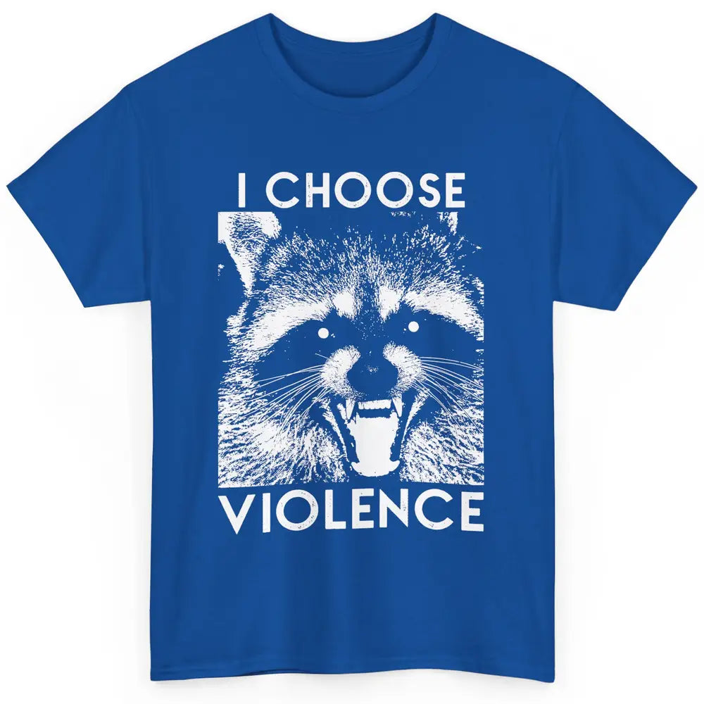 Funny Raccoon Disobey I Choose Violence Sarcastic Raccoon Classic Unisex T-Shirt