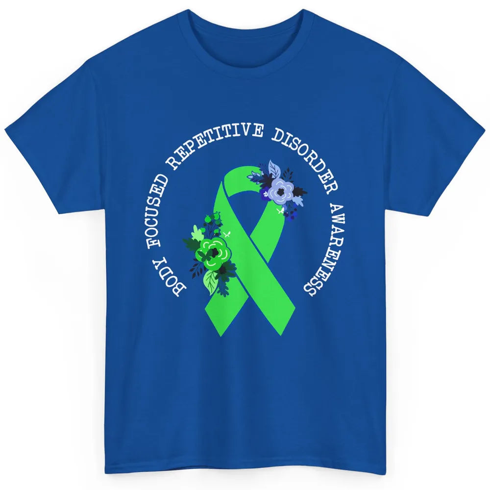 Body Focused Repetitive Disorder BFRB Floral Green Ribbon Classic Unisex T-Shirt