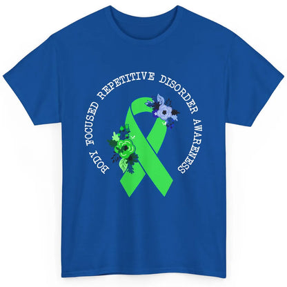 Body Focused Repetitive Disorder BFRB Floral Green Ribbon Classic Unisex T-Shirt