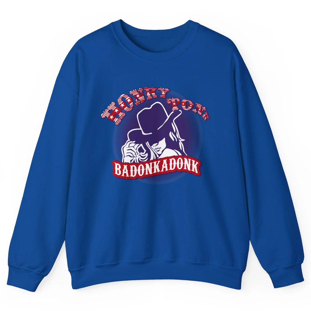 Retro Cowgirl Honky Tonk Badonkadonk Western Country Unisex Crewneck Sweatshirt