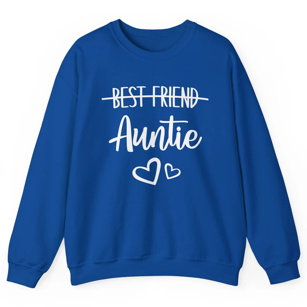 Promoted From Bestie To Auntie Pregnancy Reveal Bestfriend Unisex Crewneck Sweatshirt