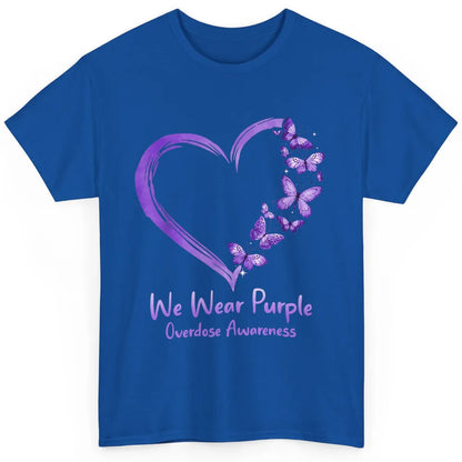 Overdose Awareness Month Love Purple Butterfly Heart Warrior Classic Unisex T-Shirt