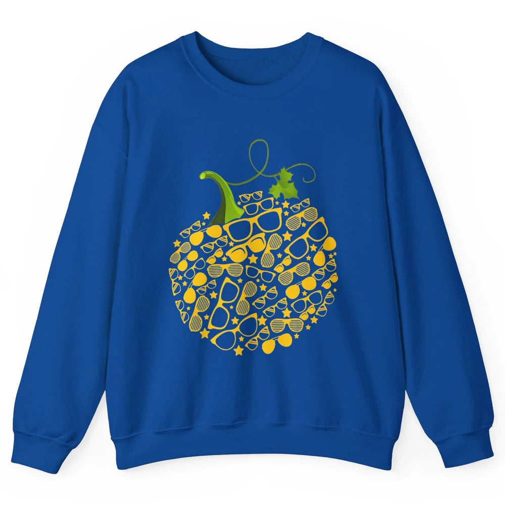 Pumpkin Glasses Optometry Optician Halloween Spooky Season Unisex Crewneck Sweatshirt