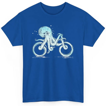 Funny Octopus Riding Bicycle Retro Marine Sea Creature Bike Classic Unisex T-Shirt