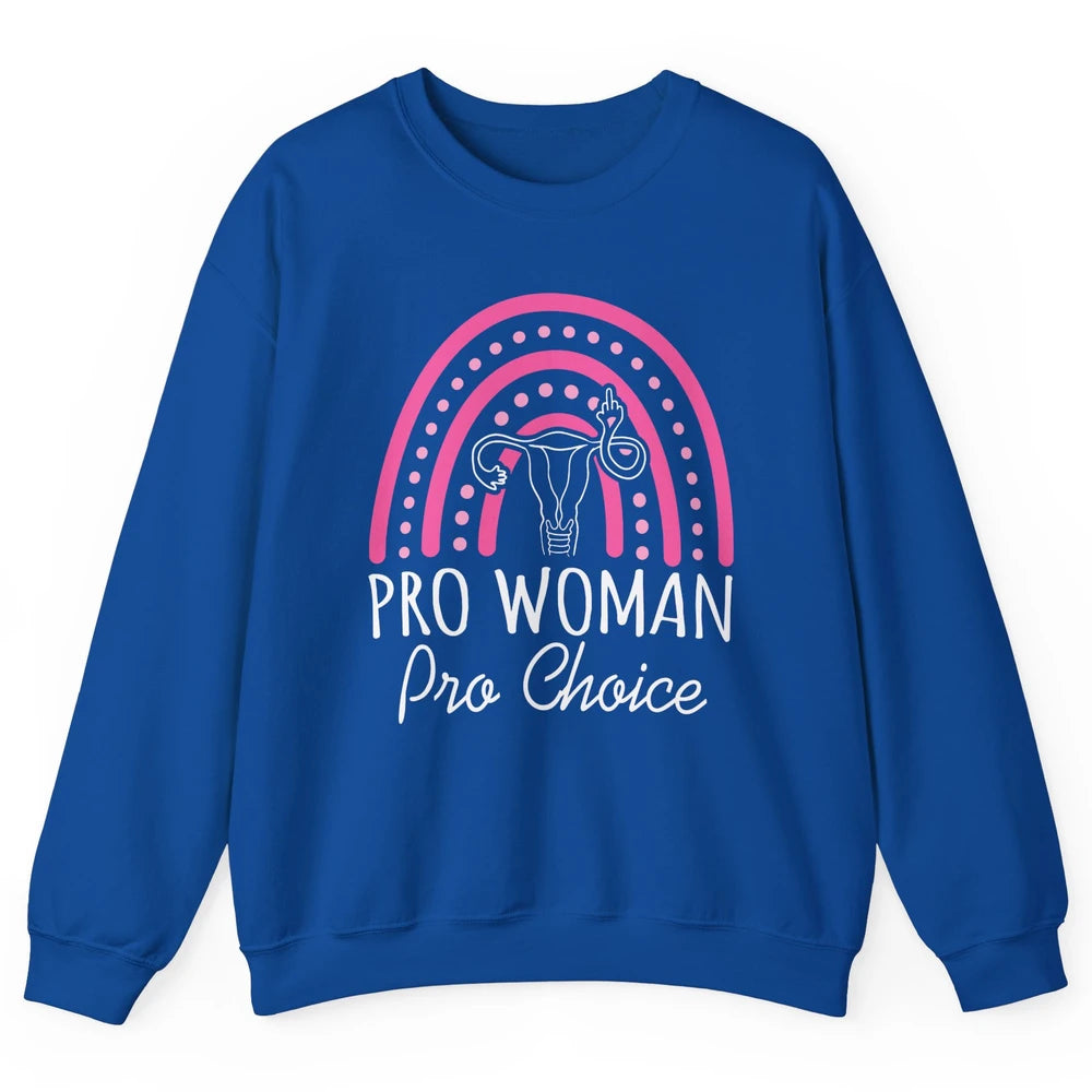 Pro Women Pro Choice My Uterus Rainbow Abortion Rights Unisex Crewneck Sweatshirt