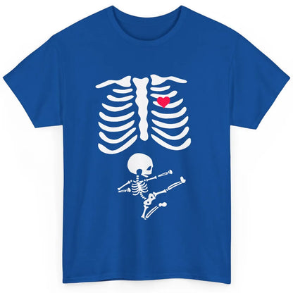 Pregnant Halloween Skeleton Naughty Baby Boy Pumpkin Costume Classic Unisex T-Shirt