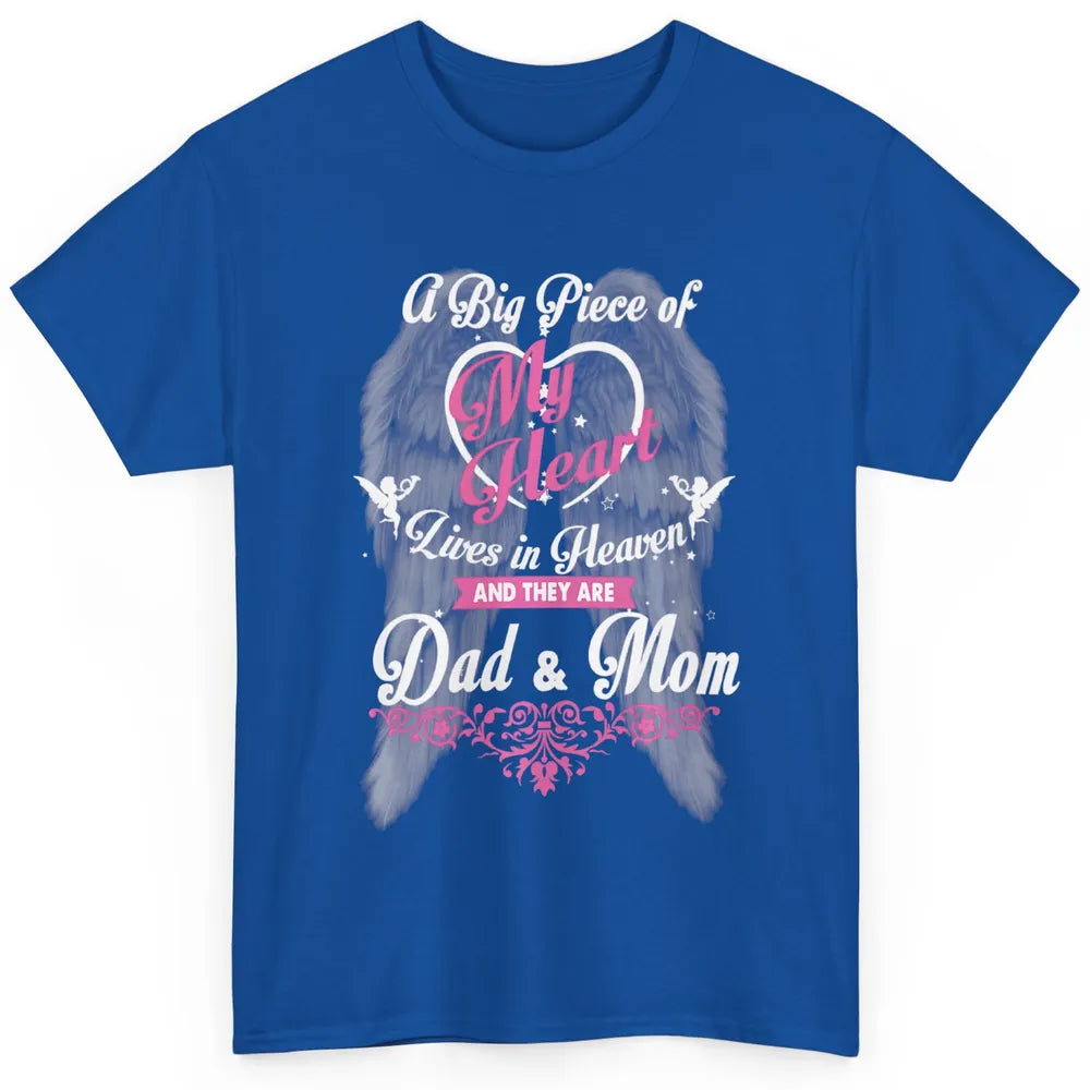 Parents Heaven Dad And Mom In Heaven Angel Wings Guardian Classic Unisex T-Shirt