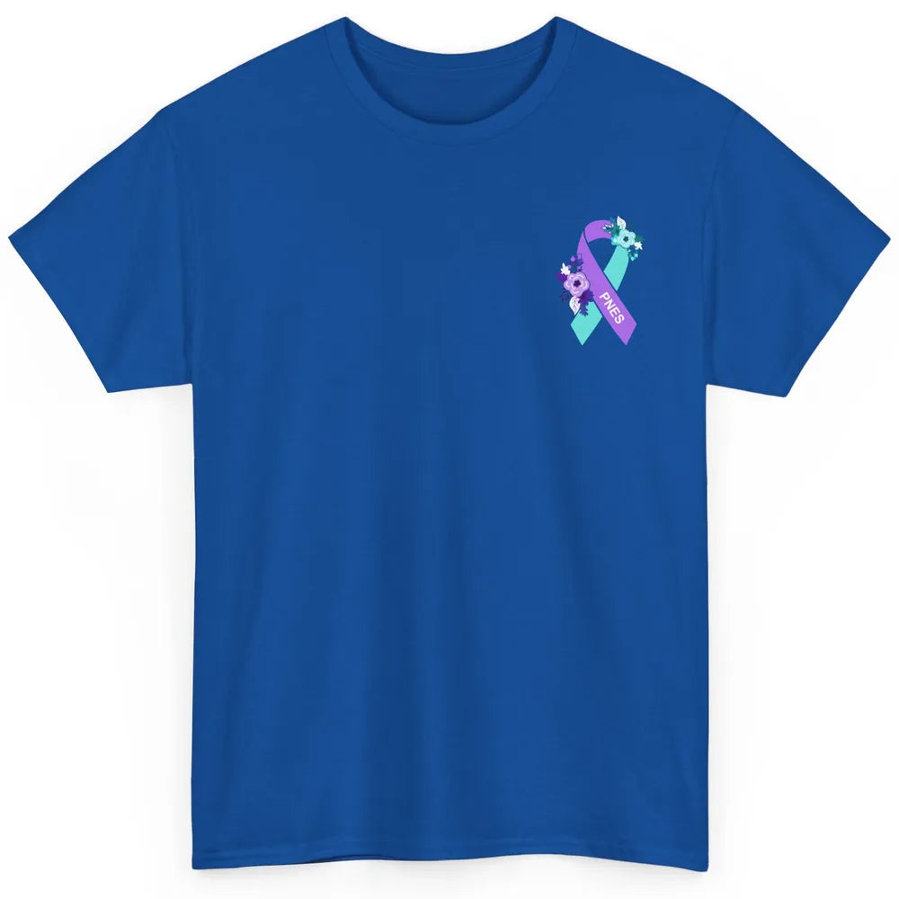 Psychogenic Non-epileptic Seizures PNES Purple Teal Ribbon Classic Unisex T-Shirt