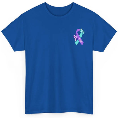 Psychogenic Non-epileptic Seizures PNES Purple Teal Ribbon Classic Unisex T-Shirt