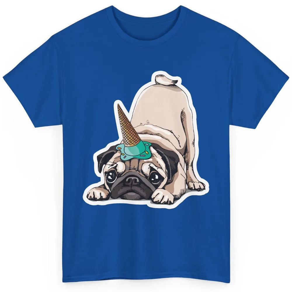 Puppy Pugs Funny Unicorn Pug Dog Lovers Gift Cute Pug Dog Classic Unisex T-Shirt