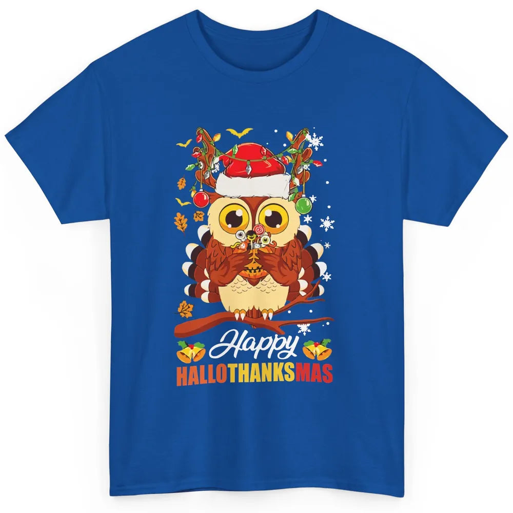 Owl Halloween Owl Thanksgiving Owl Christmas Owl Lovers Gift Classic Unisex T-Shirt