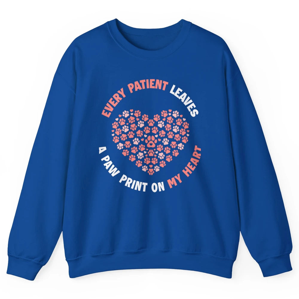 Patient Leaves Paw Heart Veterinarian Love Vet Tech Animal Unisex Crewneck Sweatshirt