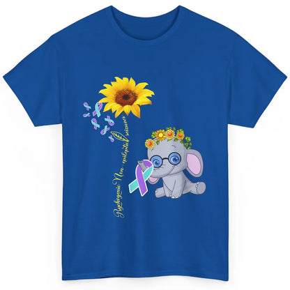 PNES Awareness Purple Teal Ribbon Sunflower Baby Elephant Classic Unisex T-Shirt