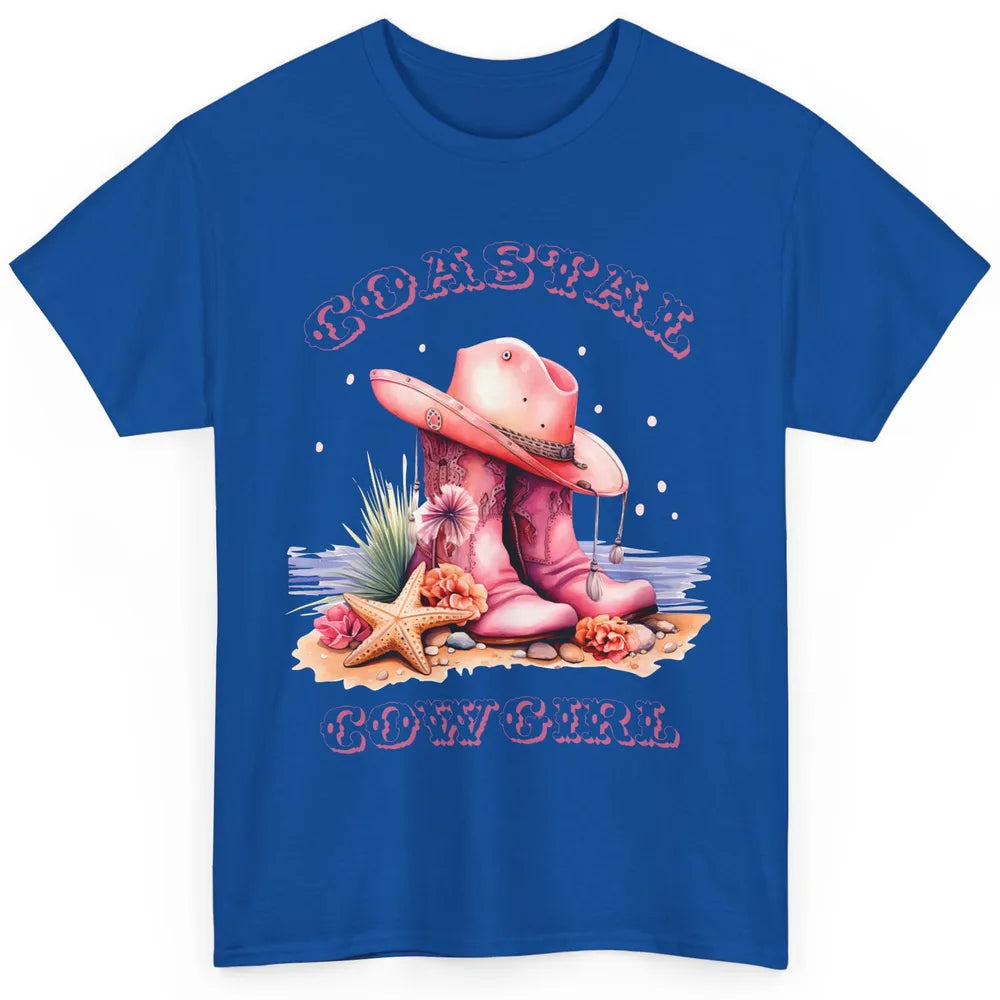 Retro Cowgirl Boots Coastal Cowgirl Western Country Beach Classic Unisex T-Shirt