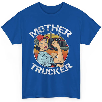 Retro Mother Trucker Truck Driver Mom Life Mothers Day Women Classic Unisex T-Shirt