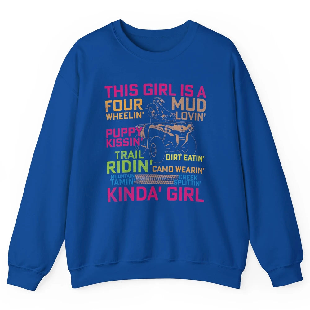 Retro Mud Quad Princess UTV ATV Rider 4 Wheel SXS Offroad Unisex Crewneck Sweatshirt