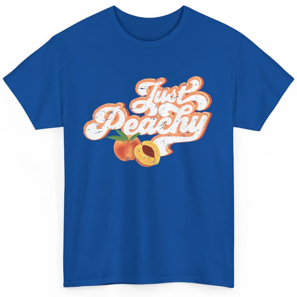 Retro Just Peachy Retro 70s Georgia Peaches Summer Fruit Classic Unisex T-Shirt
